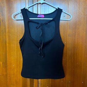 Edikted Isabetta Tie Front Top Black Size S